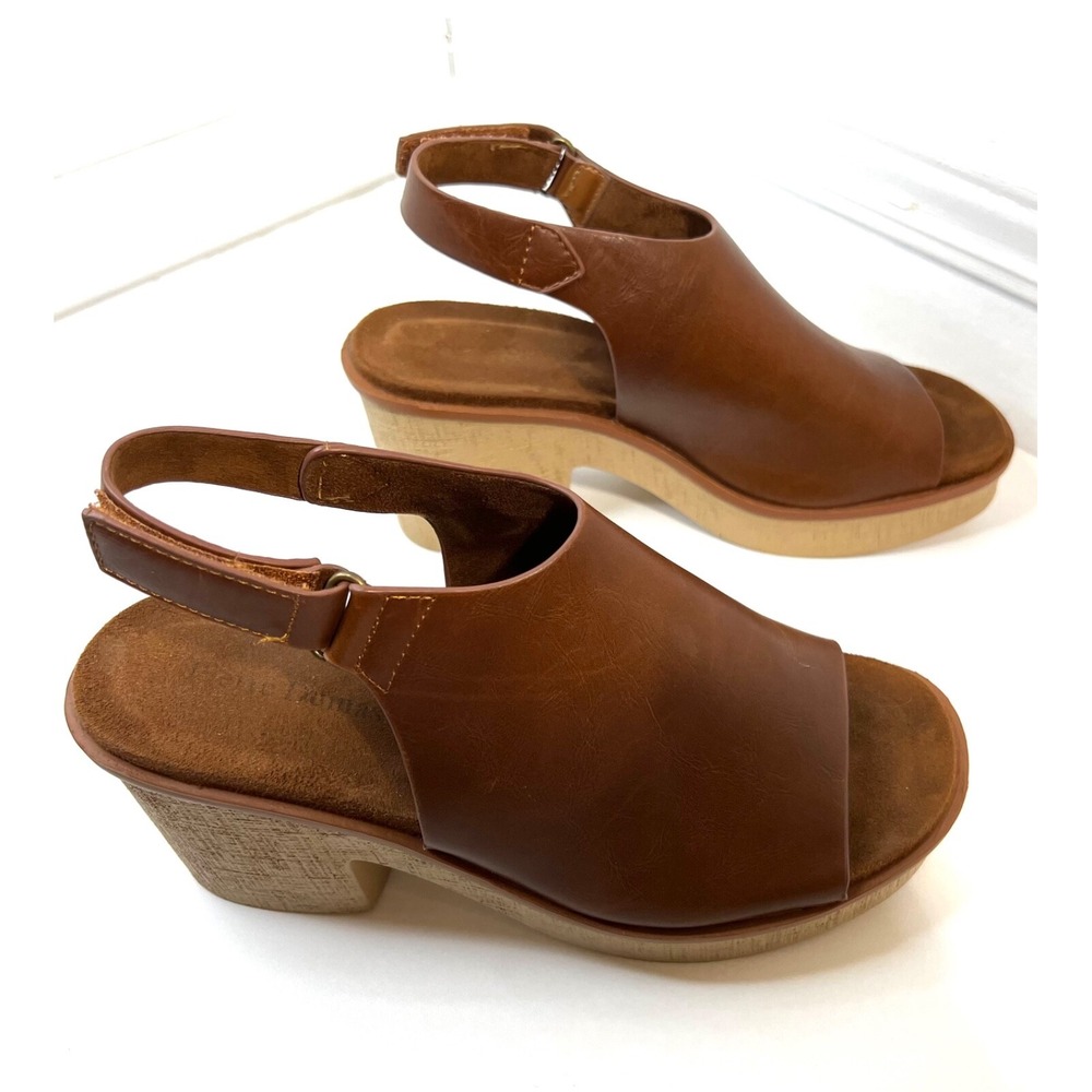 Pierre Dumas Clue-1 Sz. 8.5 Brown Leather Platform Shoes